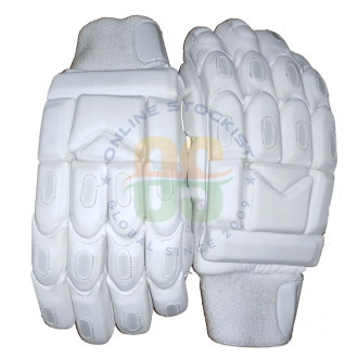 Ultimate All White Pittard Light Weight Unbranded Cricket Batting Gloves Men's (LARGE)
