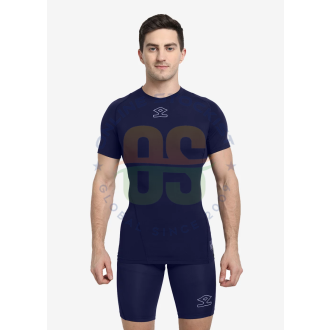 SHREY INTENSE COMPRESSION SHORT SLEEVES TOP NAVY BLUE