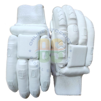 Unbranded All White Cricket Batting Gloves Men's