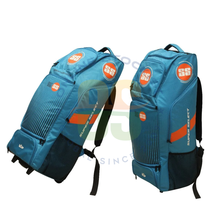 SS Super Select Blue Cricket Duffle Bag With Wheels